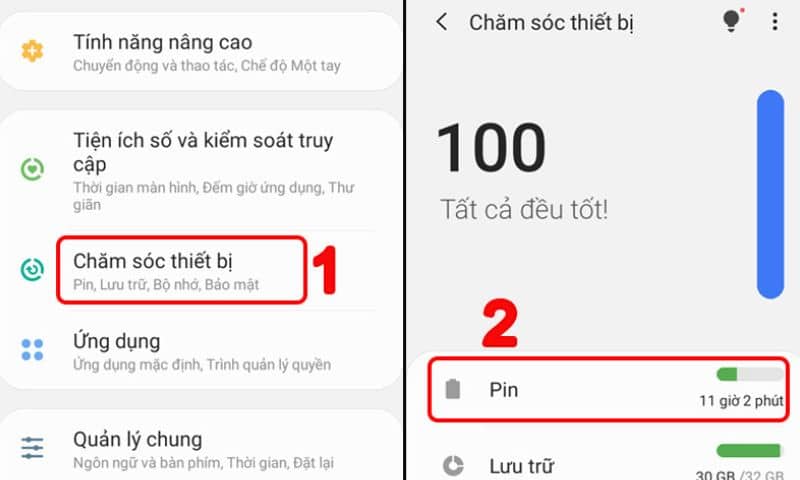 Dung lượng pin hao hụt nhanh chóng