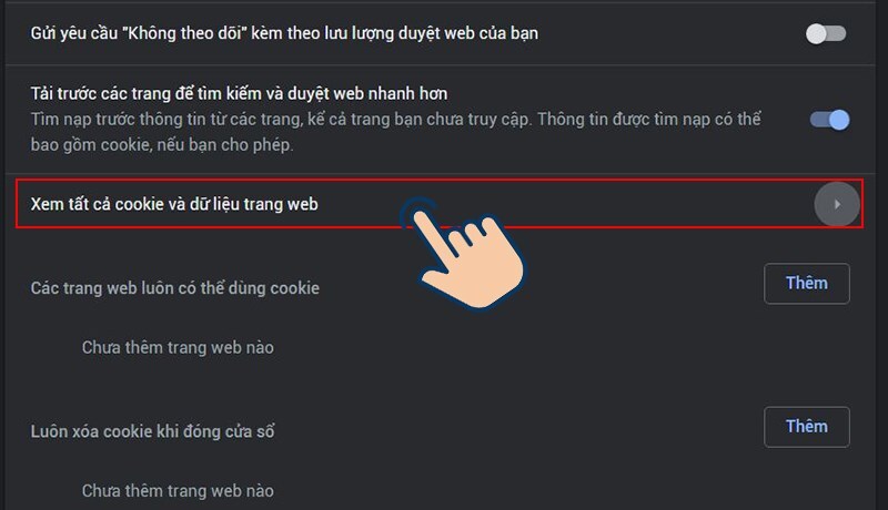Xóa cookie trình duyệt