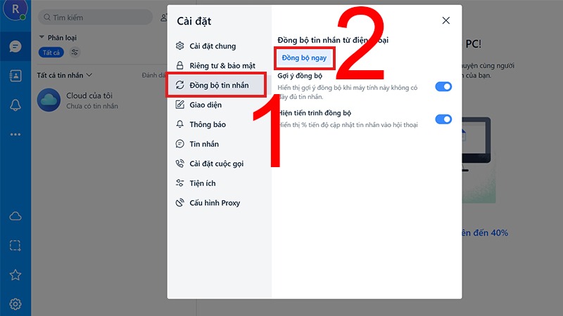 Cách đồng bộ Zalo trên máy tính và điện thoại 