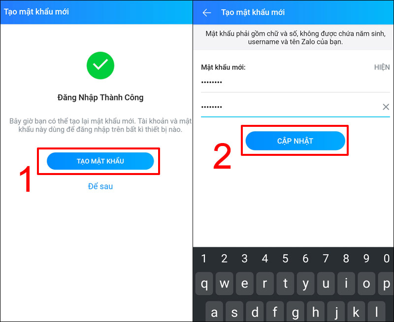 Cách lấy lại mật khẩu Zalo bằng username