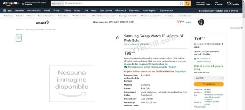 Giá bán của Galaxy Watch FE