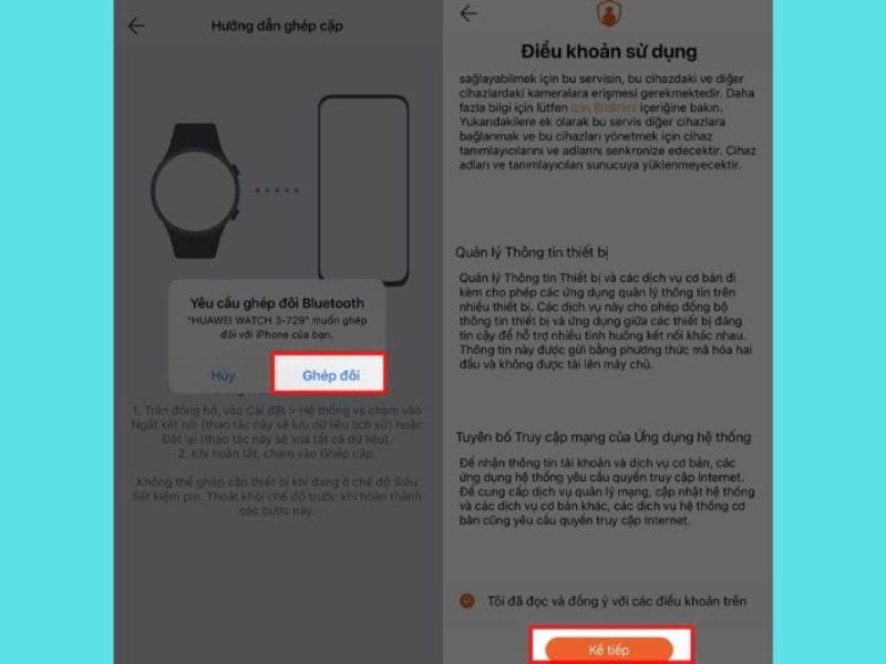 Yêu cầu ghép đôi Bluetooth 