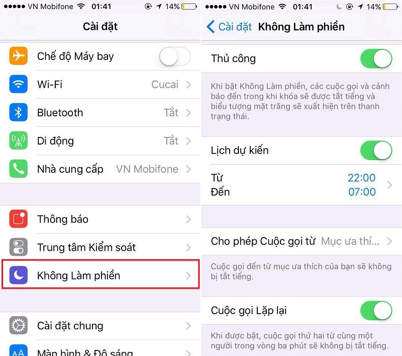 Tắt thông báo iPhone bằng chế độ Không làm phiền đơn giản nhất
