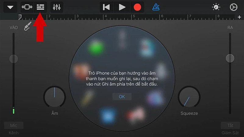 Nhấn vào biểu tượng chữ nhật ở góc trái