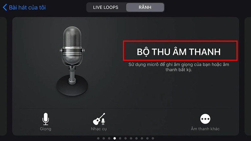 Nhấn chọn vào Bộ thu âm thanh
