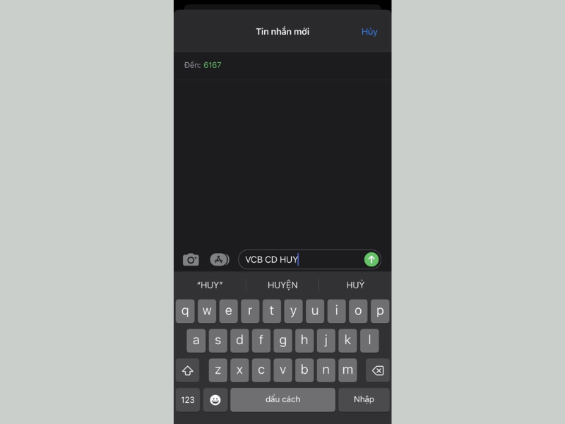 cách huỷ thông báo SMS Vietcombank 