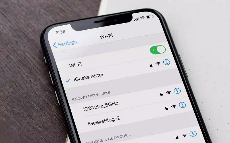 Cần kiểm tra wifi kết nối với điện thoại