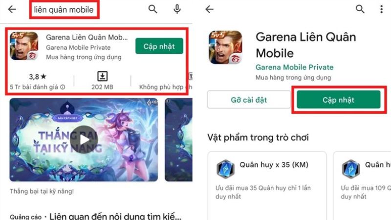 Cập nhật phiên bản mới nhất cho thiết bị