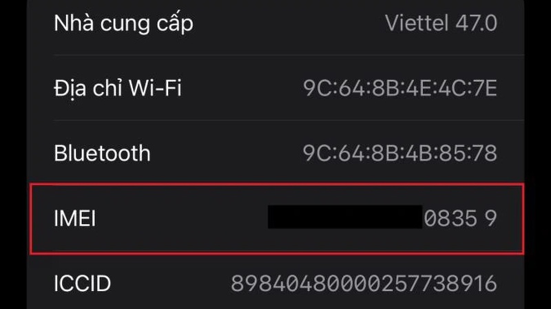 Kiểm tra iCloud ẩn bằng IMEI 2