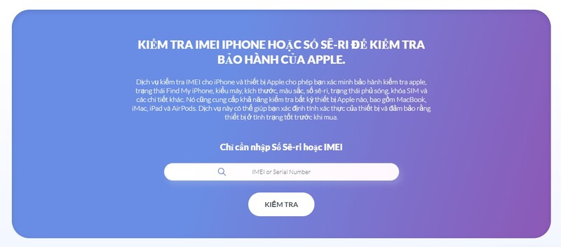Kiểm tra iPhone cũ qua số IMEI