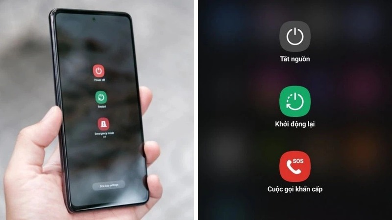 Tắt nguồn bằng phím nguồn