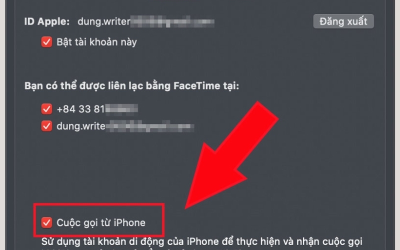 Tắt đồng bộ cuộc gọi