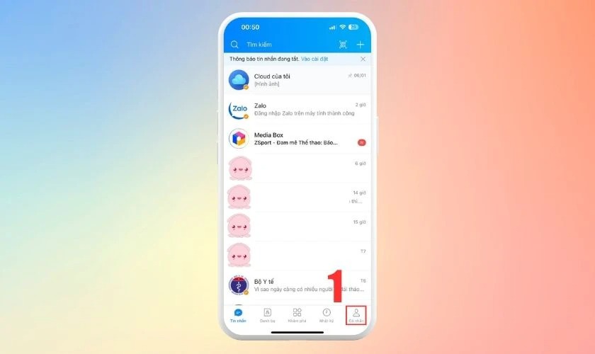 Mở Zalo trên điện thoại của người ấy