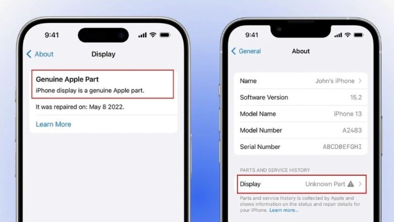 Các loại thông báo linh kiện trên iPhone