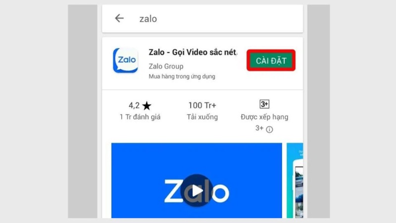 Cài đặt lại ứng dụng Zalo để khắc phục lỗi không đăng nhập được Zalo trên điện thoại