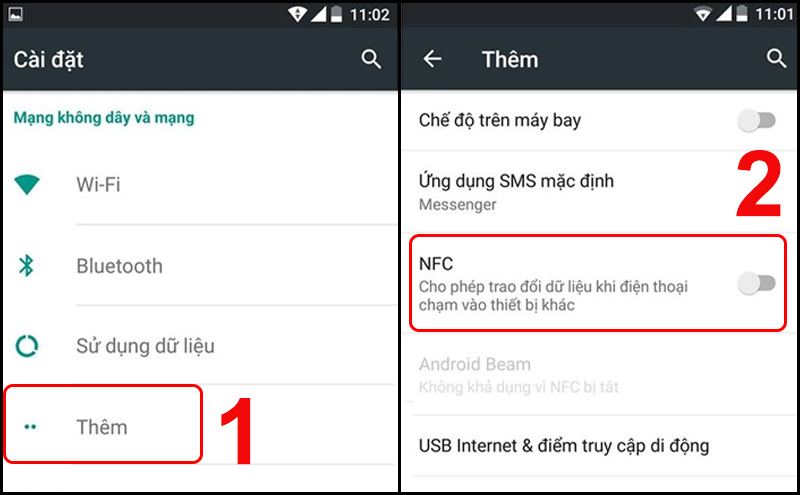 Tắt NFC khi không sử dụng