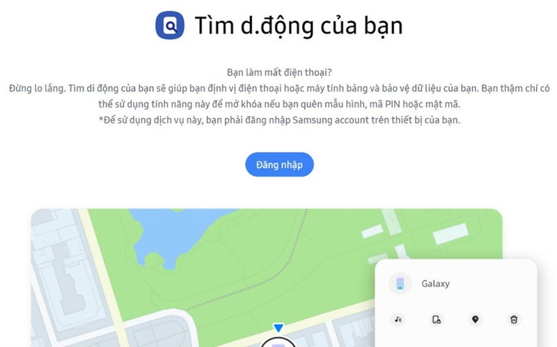Cách tìm điện thoại Samsung bị mất hiệu quả