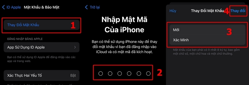 Thay đổi thông tin đăng nhập iCloud