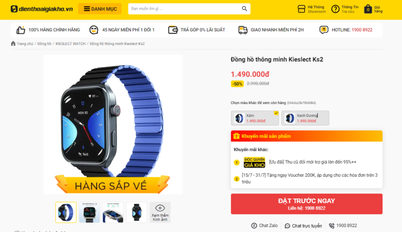 Đồng hồ Kieslect Ks2 giá bao nhiêu?