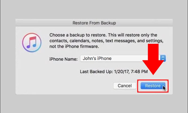 Khôi phục ảnh đã xóa bằng iTunes