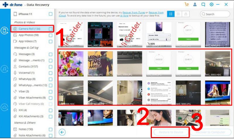 Bạn chọn vào phần Camera Roll