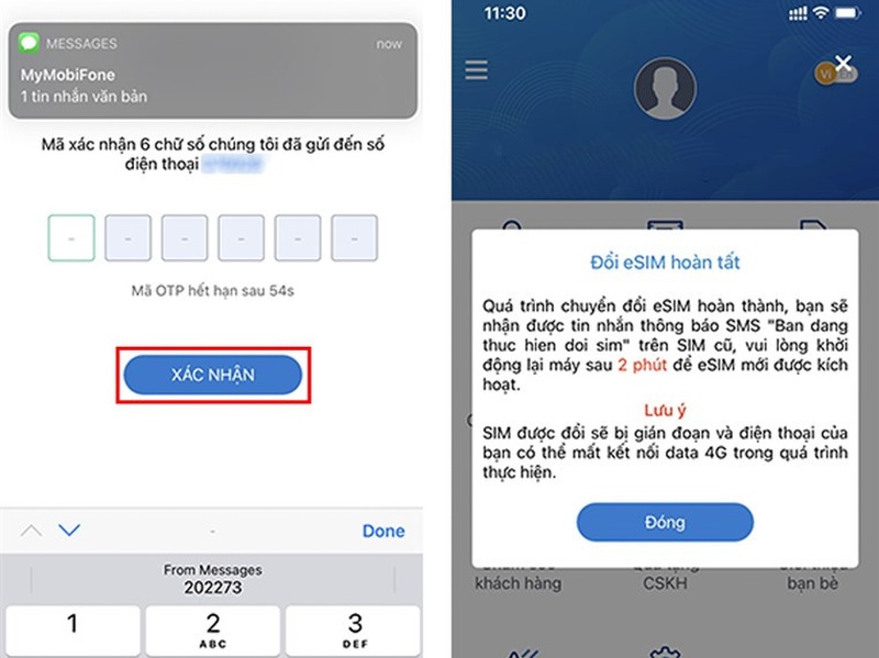 Cách đổi eSIM MobiFone trên iPhone 2