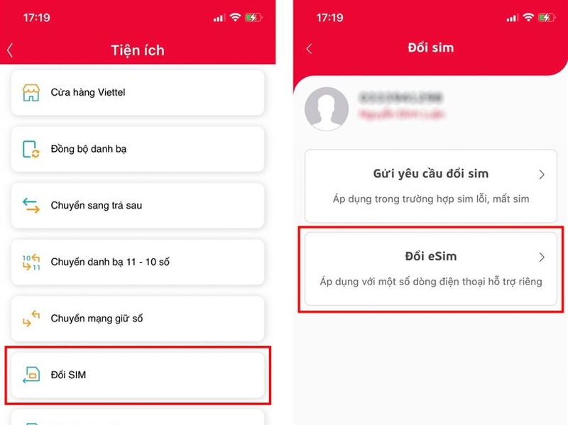Cách đổi eSIM Viettel trên iPhone 2