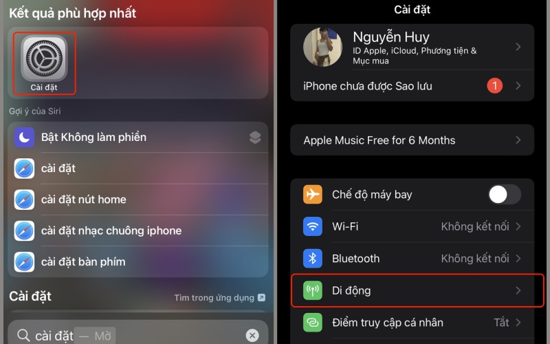 Thiết lập sử dụng 3G/4G trên iPhone
