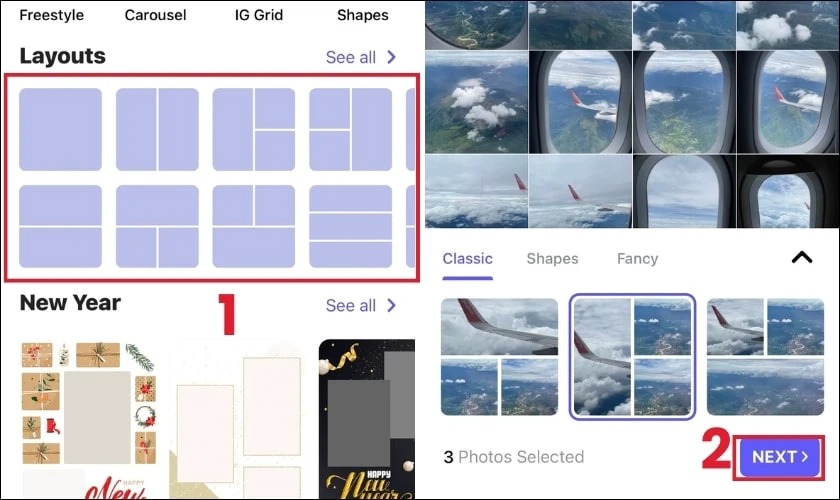 Chọn layouts