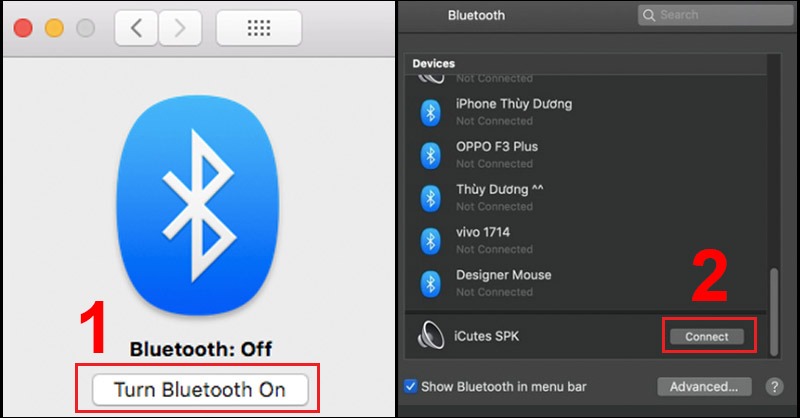 Bật Bluetooth