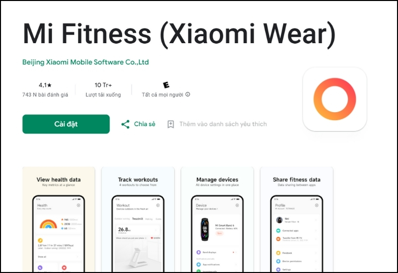 Bước 1: Tải xuống và cài đặt ứng dụng Xiaomi Wear