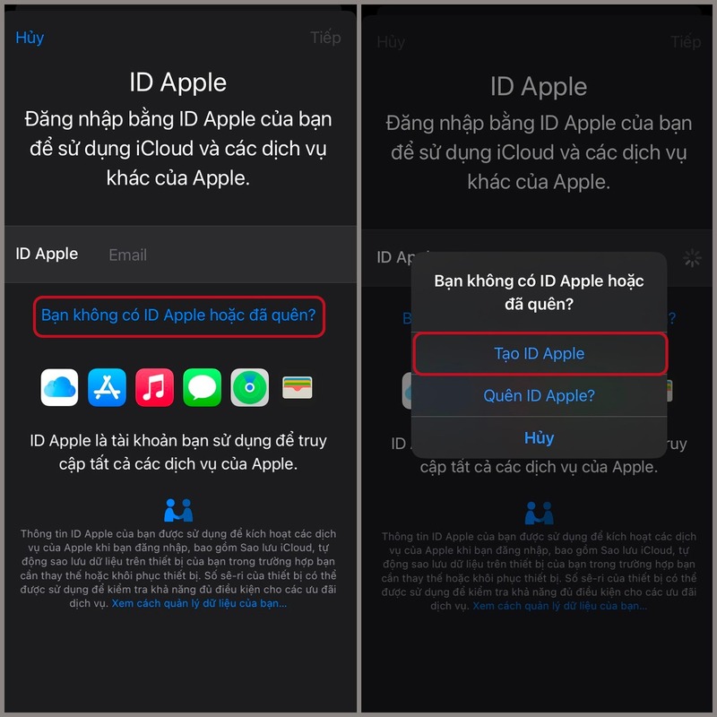 tạo account ID Apple mới