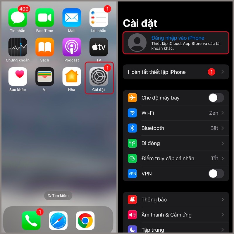 các bước tạo icloud trên iphone 6