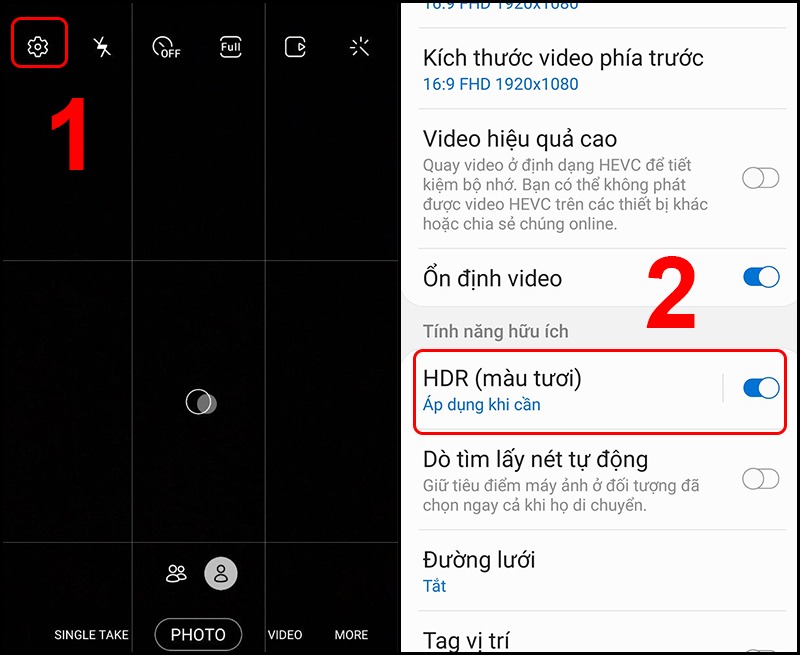 Sử dụng HDR tự động
