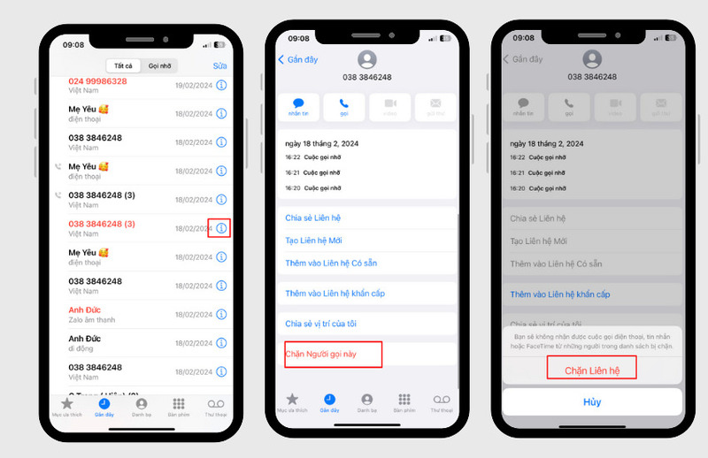 Cách chặn đầu số 024 trên iPhone đơn giản, dễ dàng nhất