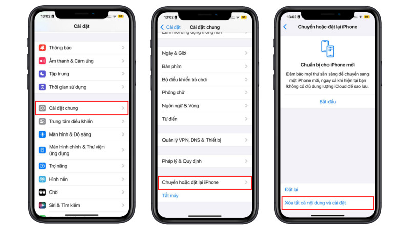 Khôi phục iPhone về cài đặt gốc