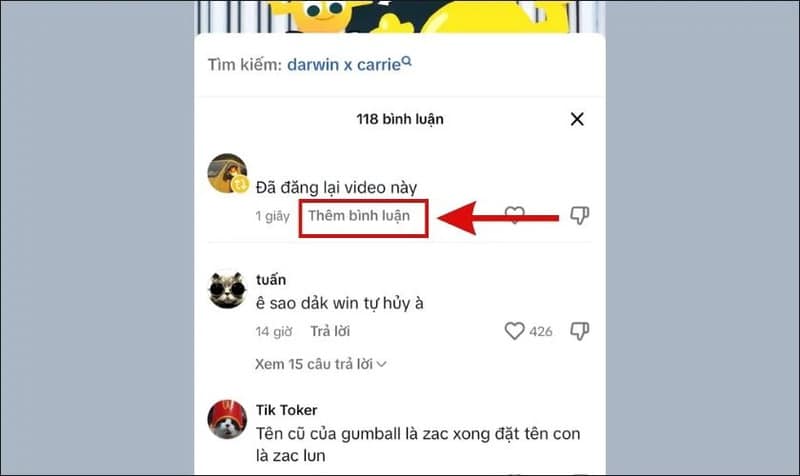 Cách thêm bình luận vào video đăng lại trên TikTok
