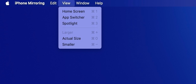Kích thước cửa sổ mới cho iPhone Mirroring