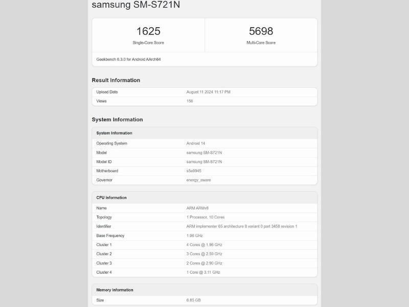Samsung Galaxy S24 FE sẽ sử dụng chip Exynos 2400