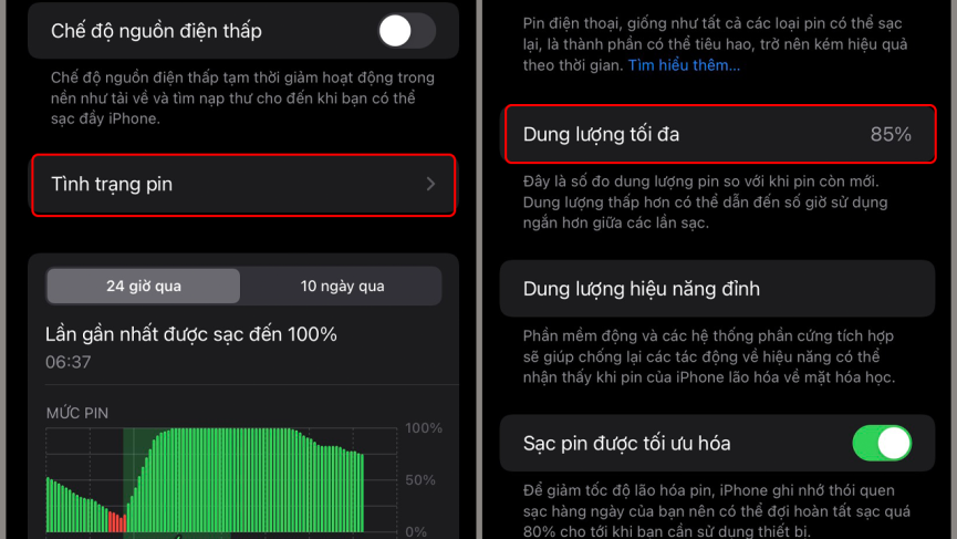 Cách khắc phục khi iPhone không sạc đầy 100% (dừng sạc ở mức 80%)