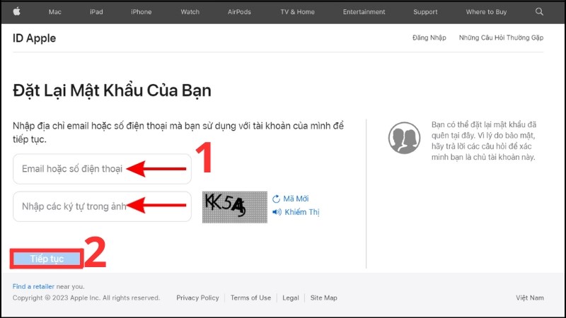 Lấy lại mật khẩu iCloud qua Gmail