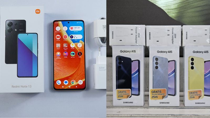 Mở hộp Samsung A15 vs Redmi Note 13