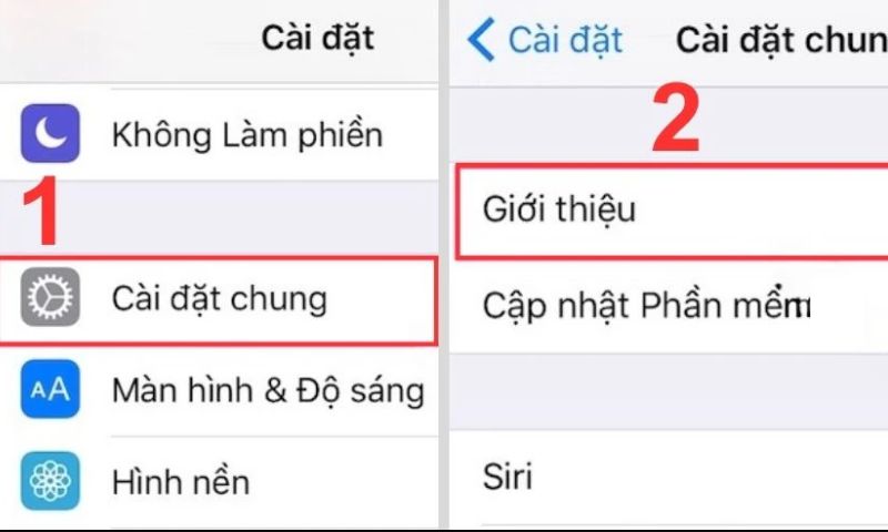 Kiểm tra mã iPhone qua phần Cài đặt