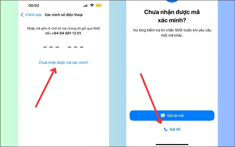 Yêu cầu mã xác minh mới
