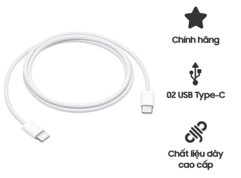 Cáp sạc nhanh Apple C To C MQKJ3