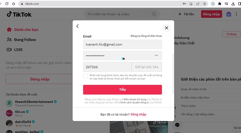cách tạo tài khoản TikTok không cần số điện thoại