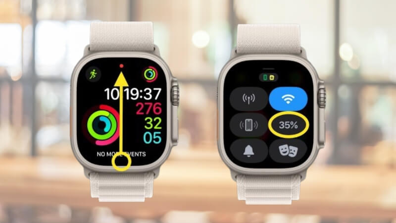 Mở trung tâm điều khiển của Apple watch