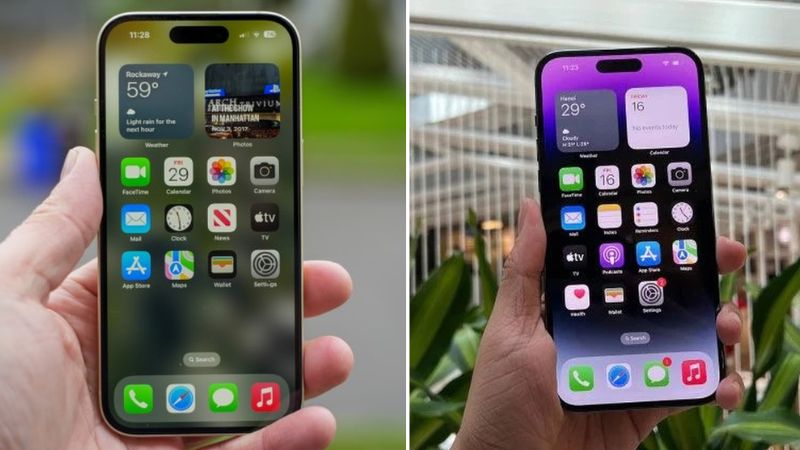 So sánh iPhone 15 và 14 Pro Max về màn hình