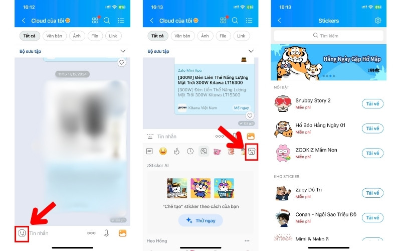 Tải và sử dụng sticker trên Zalo