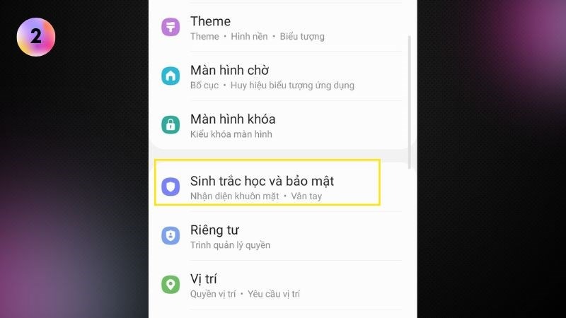 buoc 2 chon sinh trac hoc va bao mat